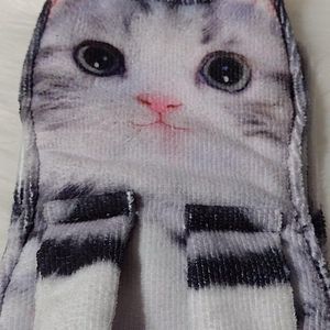 Gray Tabby Cat Hand Towel